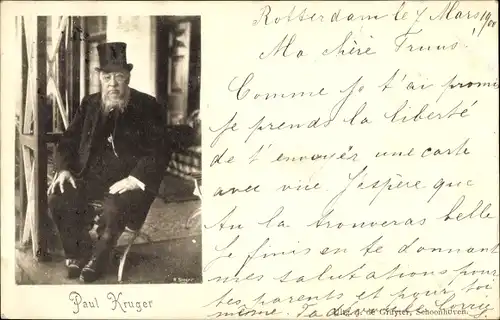 Ak Präsident der Südafrikanischen Republik Paul Kruger, Portrait