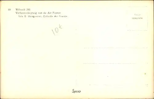 Ak Französisches Passagierflugzeug, Air France, Wibault 283
