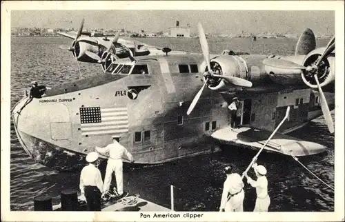 Ak Pan American clipper, Boeing, US Amerikanisches Passagierflugzeug