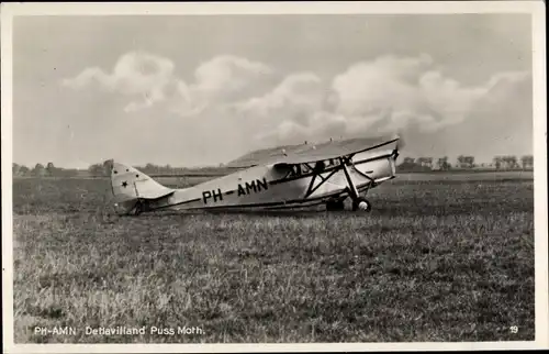 Ak PH AMN De Havilland Puss Moth, Kleinflugzeug