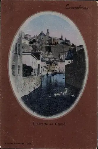 Passepartout Ak Luxemburg, L'Alzette au Grund
