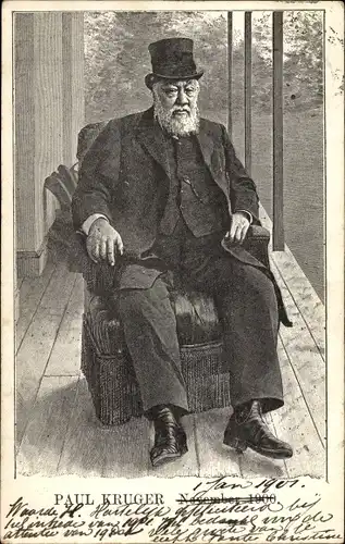 Ak Paul Kruger, Präsident der Südafrikanischen Republik, Portrait