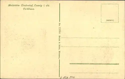 Ak Coswig in Sachsen, Heilstätte Lindenhof, Parkhaus