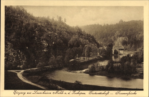 Ak Lauenhain Mittweida In Sachsen, Eingang Zur Lauenhainer Mühle An Der ...