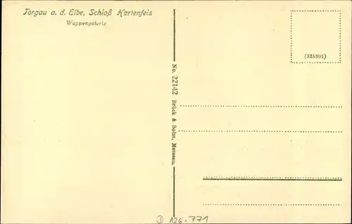 Ak Torgau an der Elbe Nordsachsen, Blick auf die Wappengalerie am Schloss Hartenfels