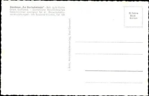 Ak Hochspeyer Kaiserslautern in Rheinland Pfalz, Gasthaus zur Dorfschmiede, Innenansichten, Ort