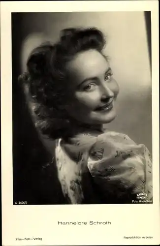 Ak Schauspielerin Hannelore Schroth, Portrait, Bavaria Filmkunst, Der Hauptmann von Köpenick
