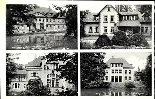 Ak Tiefenbrunn Rosdorf, Landessanatorium Rasemühle, Hauptgebäude, Waldhaus, Villa, Sonnenhaus