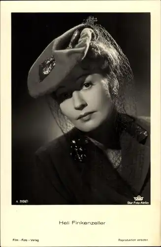 Ak Schauspielerin Heli Finkenzeller, Hut