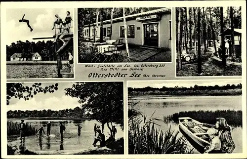 Ak Otterstedt Ottersberg Niedersachsen, Hotel Am See, Willi von Seebach, Freibad