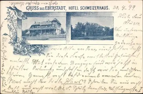 Passepartout Ak Eberstadt Darmstadt in Hessen, Hotel Schweizerhaus