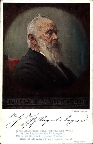 Künstler Ak Firle, Walther, Prinzregent Luitpold von Bayern, Portrait