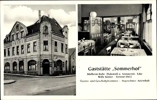 Ak Mülheim an der Ruhr in Nordrhein Westfalen, Gaststätte Sommerhof, Dickswall