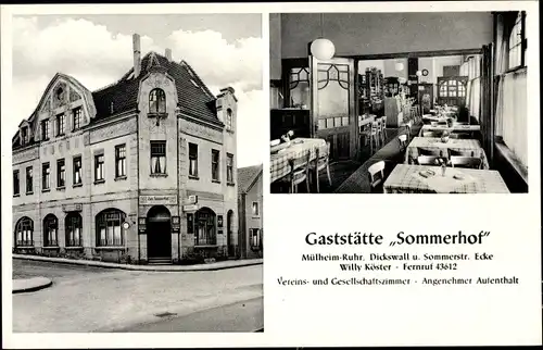 Ak Mülheim an der Ruhr in Nordrhein Westfalen, Gaststätte Sommerhof Dickswall