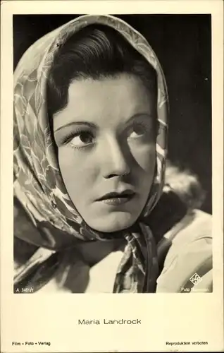 Ak Schauspielerin Maria Landrock, Portrait mit Kopftuch