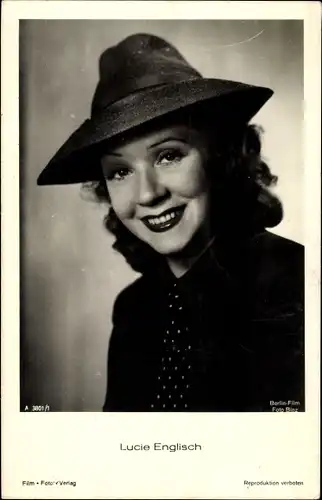 Ak Schauspielerin Lucie Englisch, Portrait, Berlin Film A 3801/1