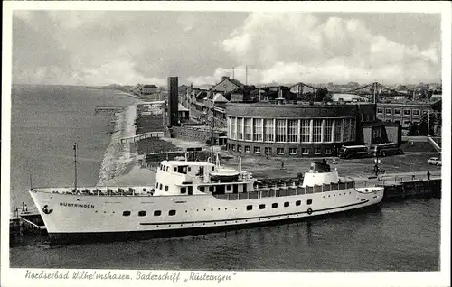 Ak Wilhelmshaven in Niedersachsen, Blick auf das Bäderschiff Rüstringen