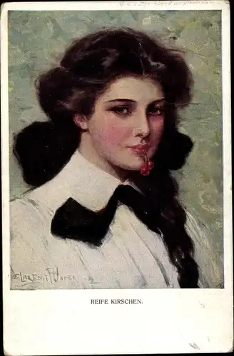 Künstler Ak Underwood, Clarence, Reife Kirschen, Frauenportrait