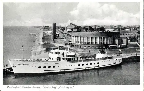 Ak Wilhelmshaven in Niedersachsen, Blick auf das Bäderschiff Rüstringen