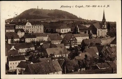 Ak Altenberg im Erzgebirge, Vogelschau, Teilansicht