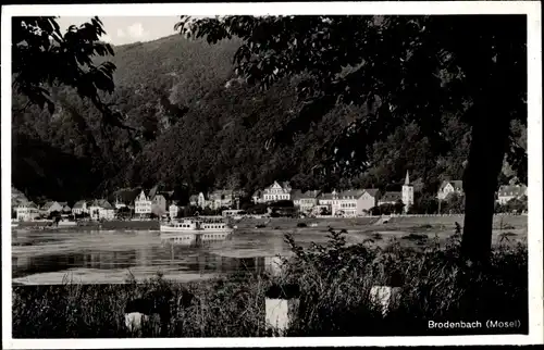 Ak Brodenbach an der Terrassenmosel, Blick auf den Ort, Flusspartie