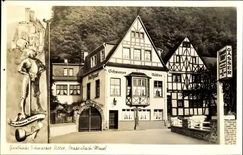 Ak Brodenbach an der Terrassenmosel, Gasthaus Schwarzer Ritter, Zeichnung v. Ritter