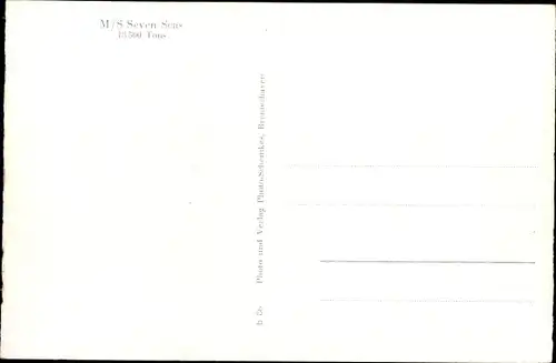 Ak Dampfschiff MS Seven Seas, Europa Canada Linie
