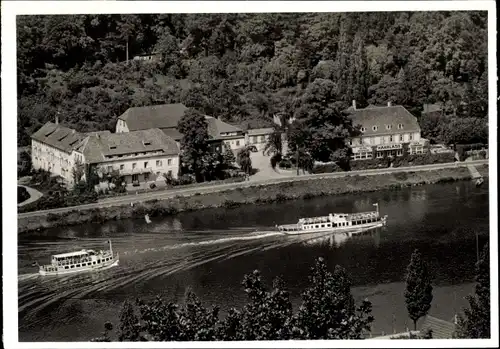 Ak Heidelberg am Neckar, Park Hotel Haarlass, Dampfer, Talblick