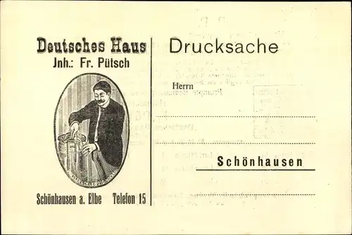 Ak Schönhausen Elbe, Gasthof Deutsches Haus, Fr. Pütsch