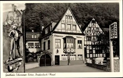 Ak Brodenbach an der Terrassenmosel, Gasthaus Schwarzer Ritter