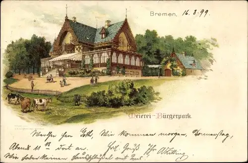 Litho Hansestadt Bremen, Meierei im Bürgerpark