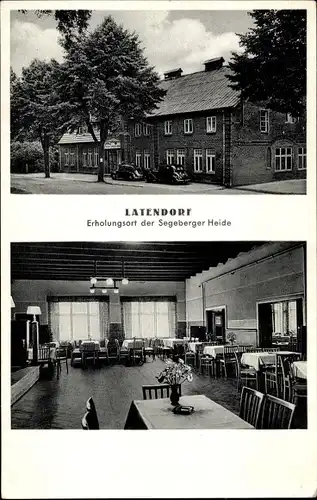 Ak Latendorf in Schleswig Holstein, Lindemanns Gasthaus, Innenansicht, Segeberger Heide