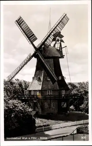Ak Wyk auf Föhr Nordfriesland, Mühle