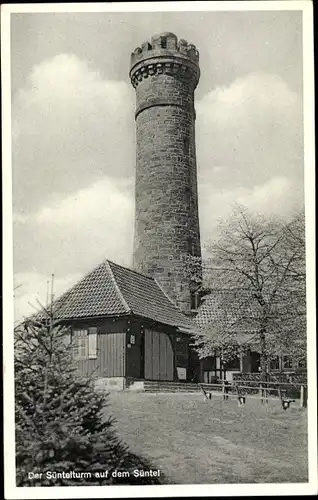 Ak Bad Münder am Deister, Süntelturm, Wegweiser