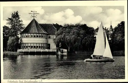 Ak Bad Zwischenahn, Fährhaus, Restaurant Café, Boot