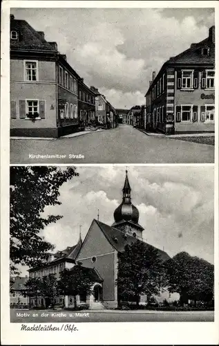Ak Marktleuthen Oberfranken, Kirchenlamitzer Straße, Kirche, Markt