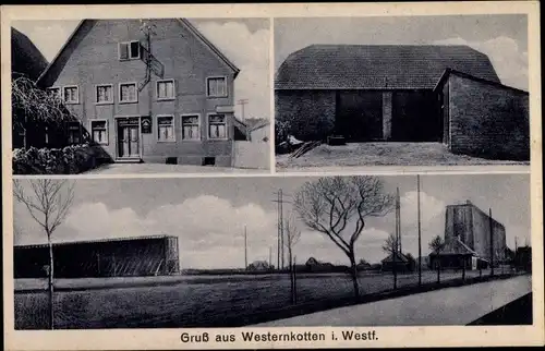 Ak Westernkotten Westfalen, Gasthof Joseph Besting, Straßenpartie