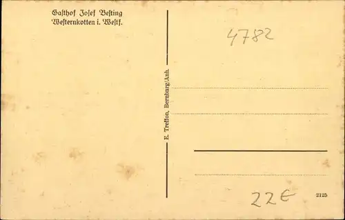 Ak Westernkotten Westfalen, Gasthof Joseph Besting, Straßenpartie