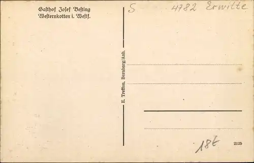 Ak Westernkotten Westfalen, Gasthof Joseph Besting, Straßenpartie