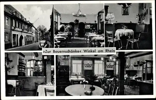 Ak Oestrich Winkel im Rheingau Taunus Kreis, Gasthaus Zur Bauernschänke, Hauptstraße