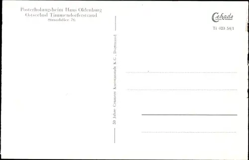 Ak Timmendorfer Strand in Ostholstein, Posterholungsheim Haus Oldenburg, Strandallee 36