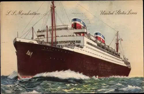 Ak Dampfer SS Manhattan, USL