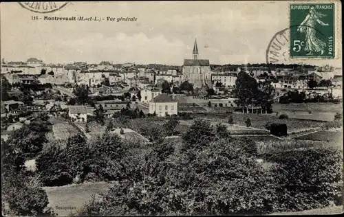 Ak Montrevault Maine et Loire, vue générale