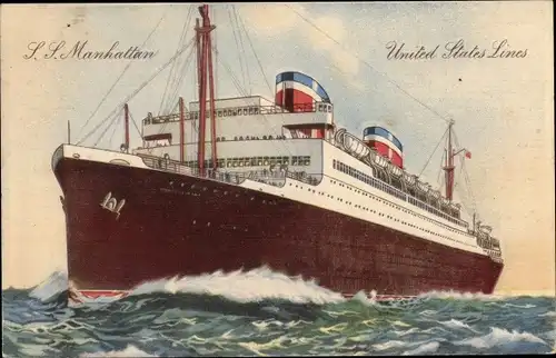 Ak Dampfer SS Manhattan, USL