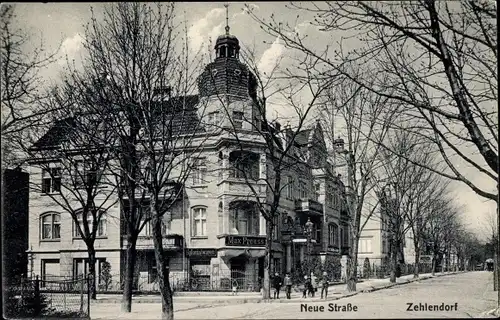 Ak Berlin Zehlendorf, Neue Straße, Kolonialwarenhandlung