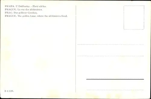 Ak Praha Prag, Zlata ulicka, U Daliborky, Die goldene Gasse