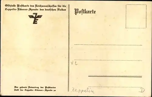 Ak Ferdinand Graf von Zeppelin, Portrait, Reichsausschuss Zeppelin Eckener Spende