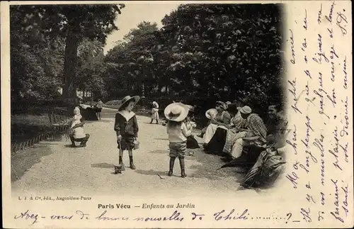Ak Paris I., Paris Vecu, Enfants au Jardin