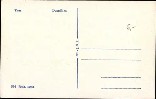 Ak Domažlice Taus Reg. Pilsen, Teilansicht der Stadt, Gebäude