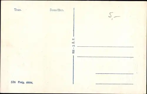 Ak Domažlice Taus Reg. Pilsen, Teilansicht der Stadt, Gebäude